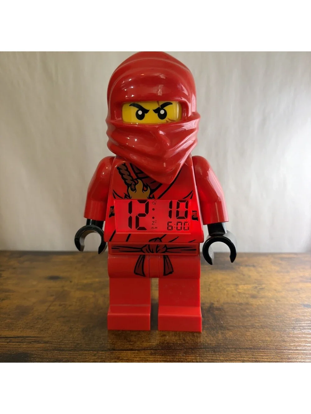 LEGO Ninjago Kai Red Ninja Minifigure Alarm Clock 2011 ClicTime Working